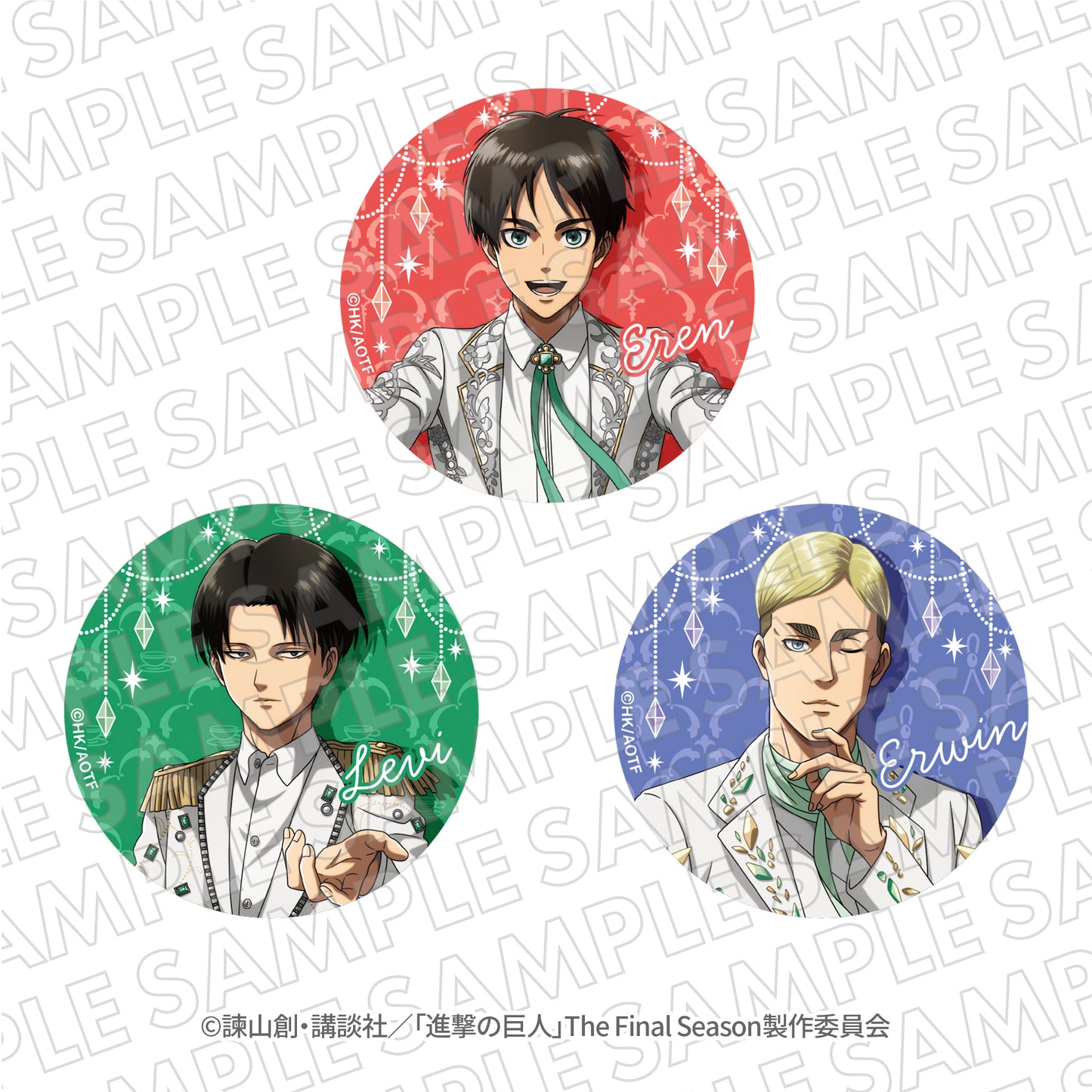 『進撃の巨人』エスクリコラボ第二弾 グリッター缶バッジ エルヴィン