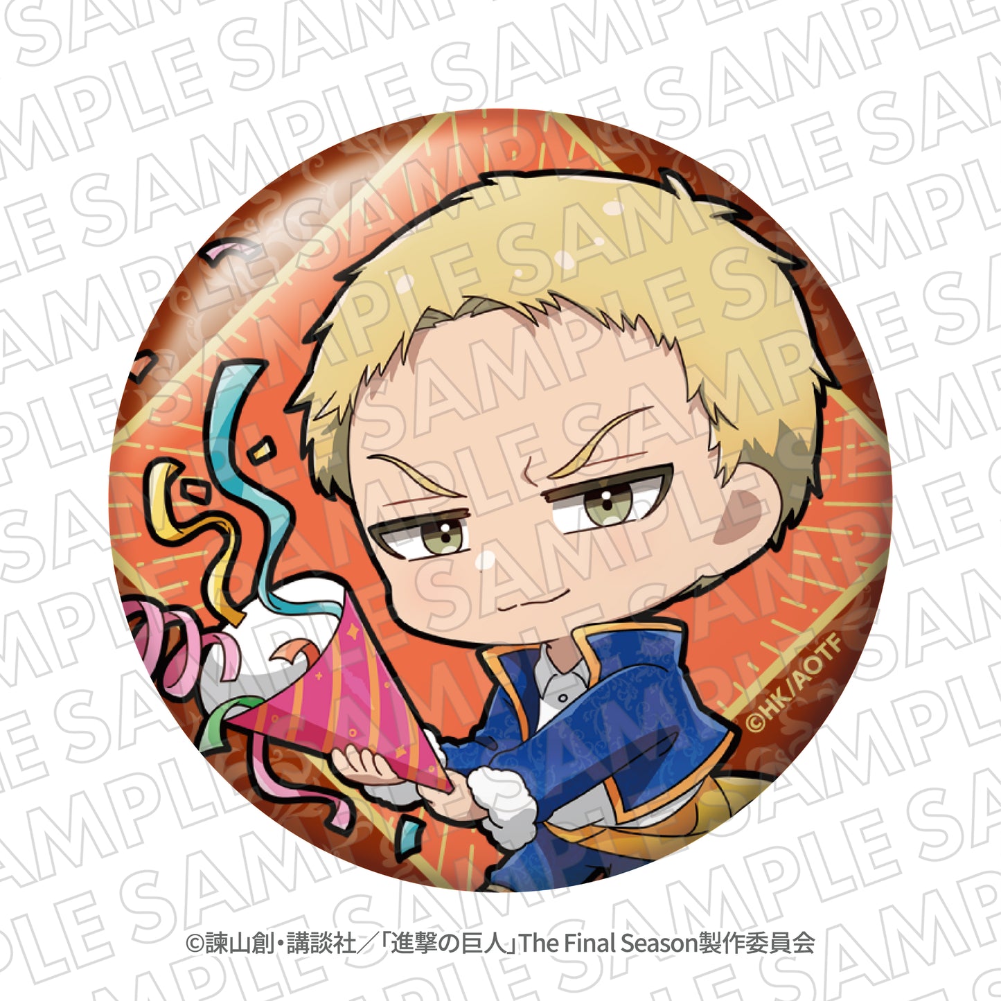 『進撃の巨人』エスクリコラボ第三弾 ミニキャラホログラム缶バッジA(エレン、リヴァイ、エルヴィン、ハンジ、ライナー) 全5種トレーディング