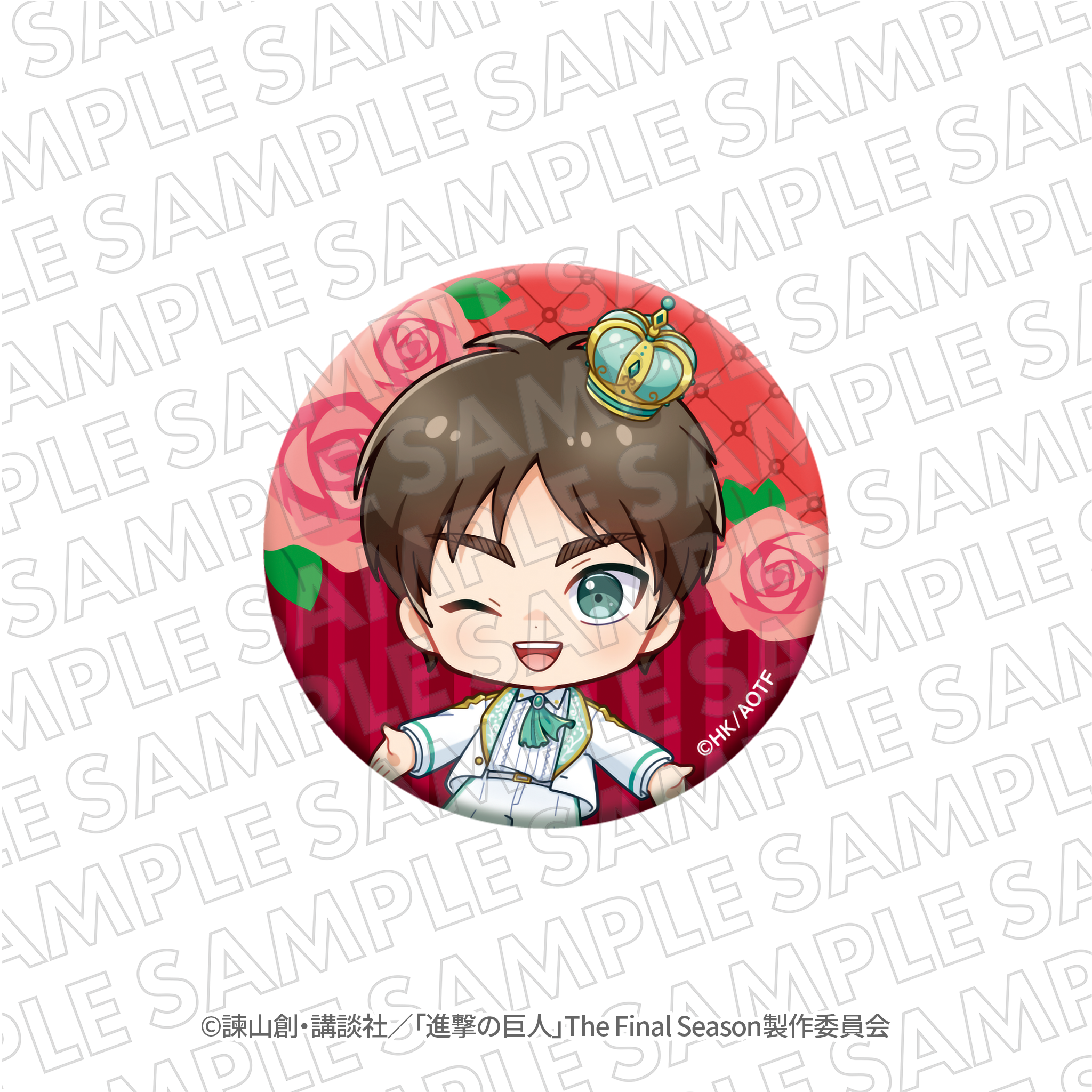 進撃の巨人 エスクリ 缶バッジ エレン 進撃の巨人』エスクリコラボ第二弾 ミニキャラホログラム缶