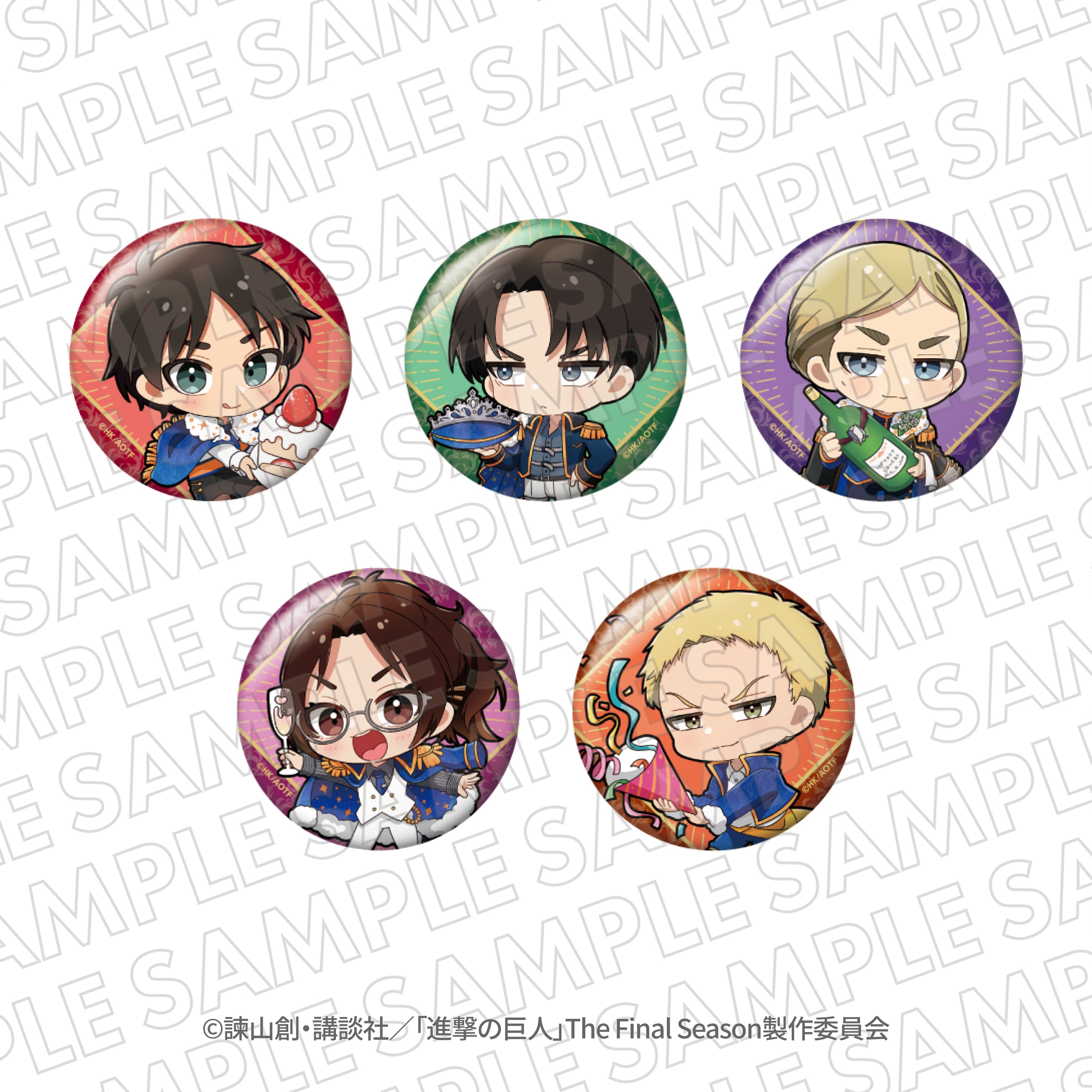 進撃の巨人』エスクリコラボ第三弾 ミニキャラホログラム缶バッジA