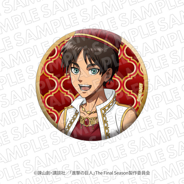 『進撃の巨人』100時間カレーコラボ　グリッター缶バッジ　エレン