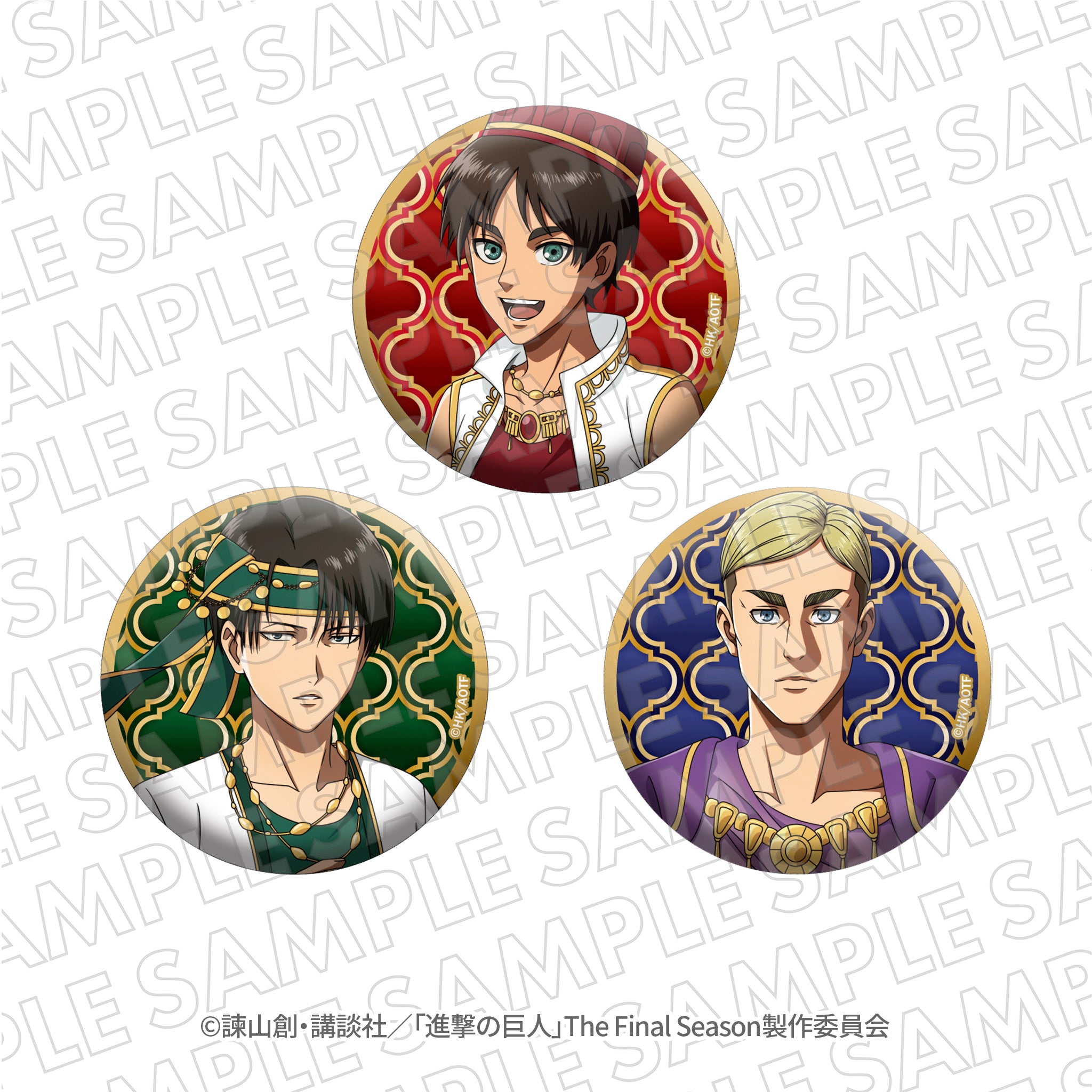 『進撃の巨人』100時間カレーコラボ　グリッター缶バッジ　エレン