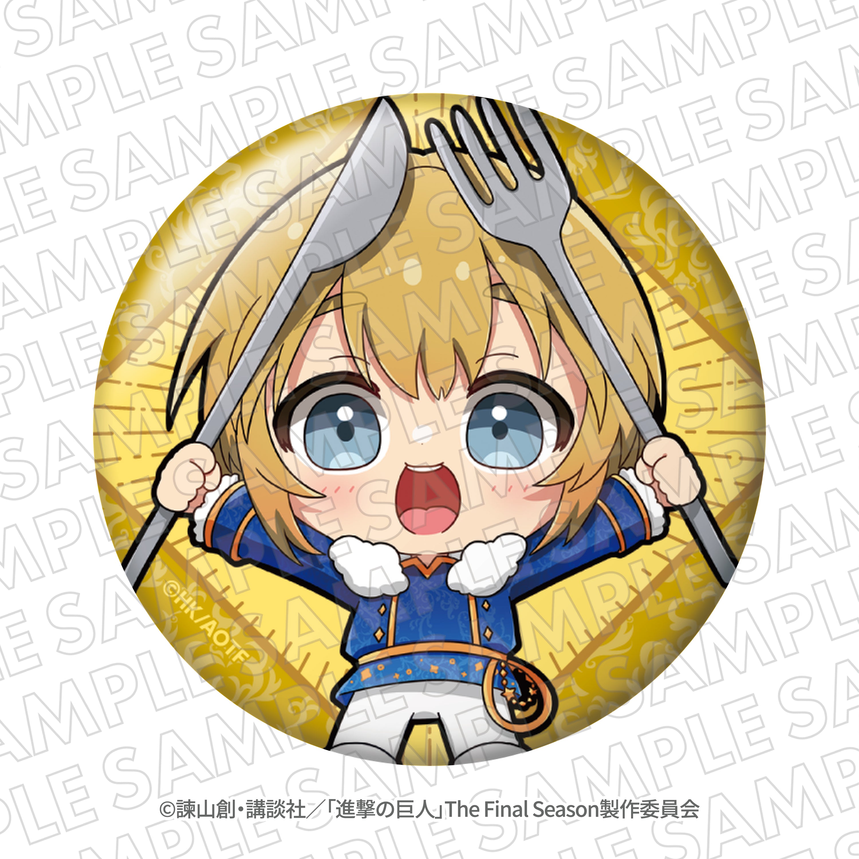 進撃の巨人』エスクリコラボ第三弾 ミニキャラホログラム缶バッジB