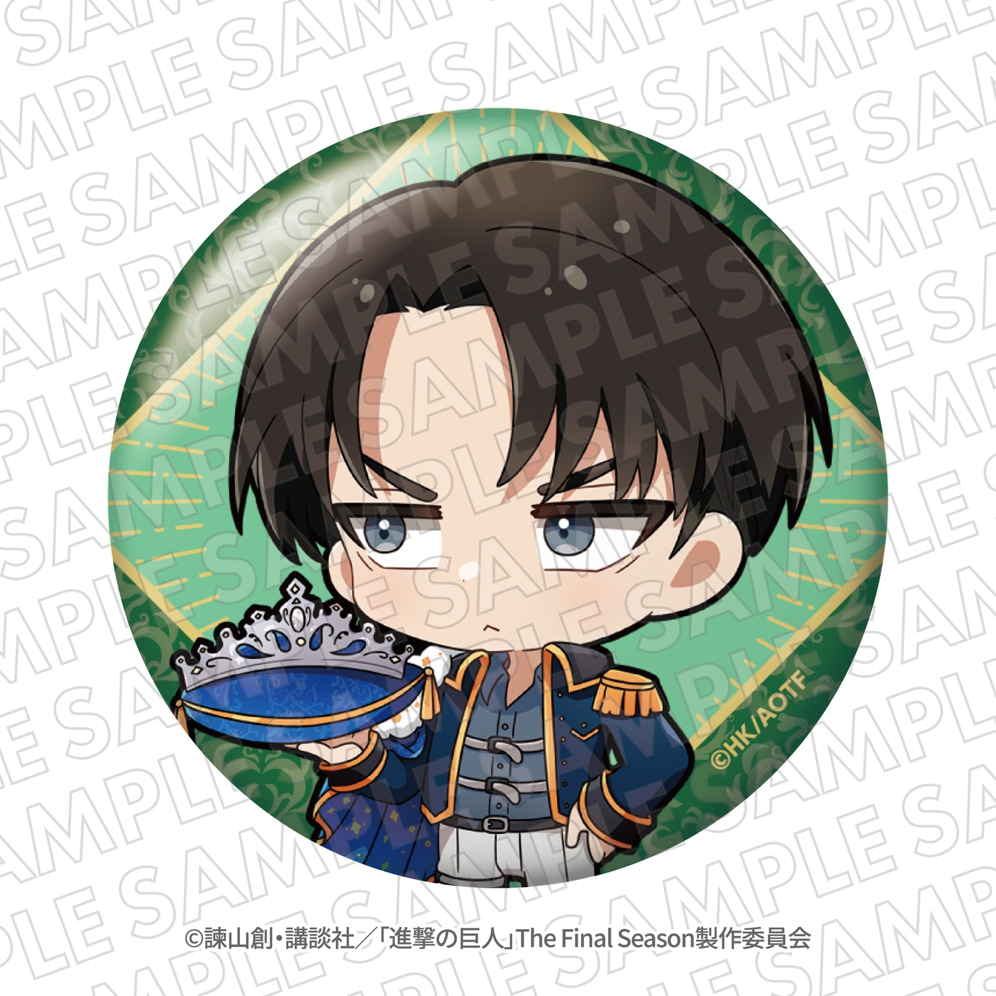 『進撃の巨人』エスクリコラボ第三弾　ミニキャラホログラム缶バッジA（エレン、リヴァイ、エルヴィン、ハンジ、ライナー）　全5種セット