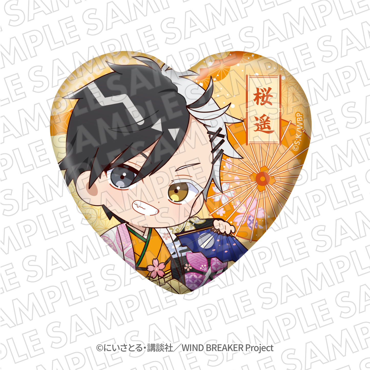 WIND BREAKER 桜 缶バッジ WIND BREAKER』VASARAコラボ ミニキャラハート缶バッジ 桜遥