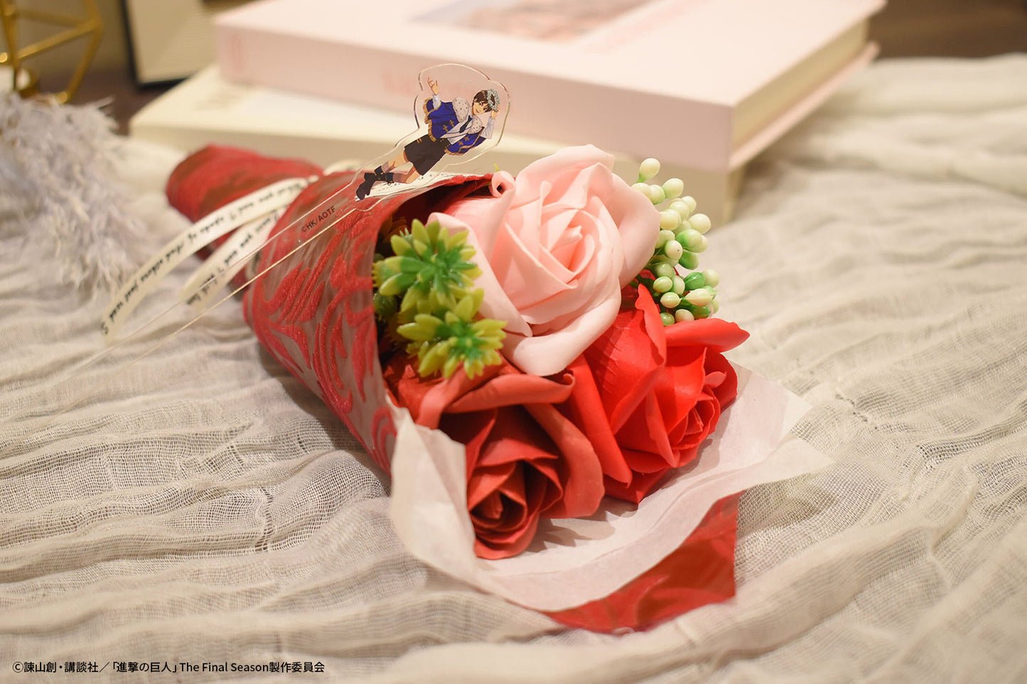 『進撃の巨人』エスクリコラボ第三弾　アクリルピック付きシャボンフラワーセット　エレン