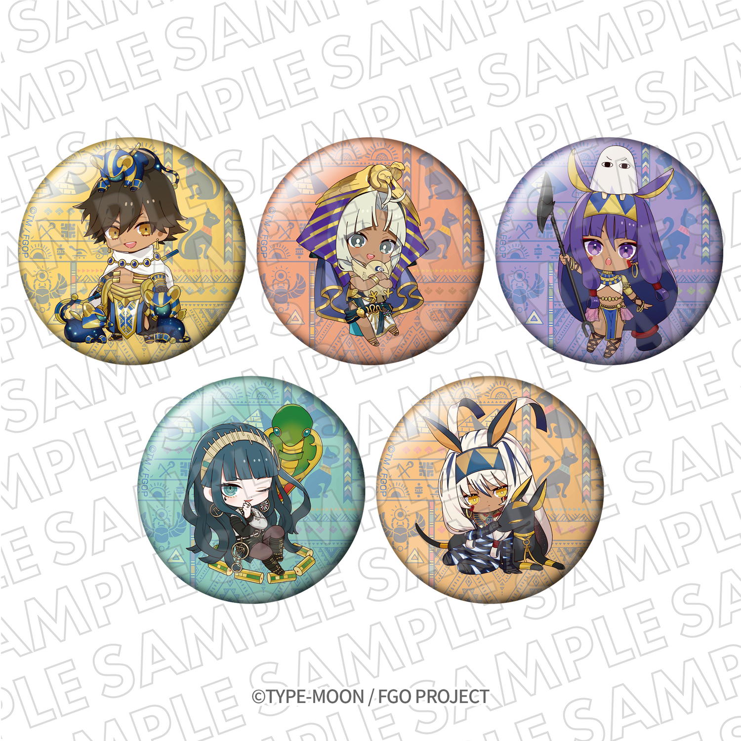 ラムセス大王展 × Fate/Grand Order　缶バッジ　5種トレーディング