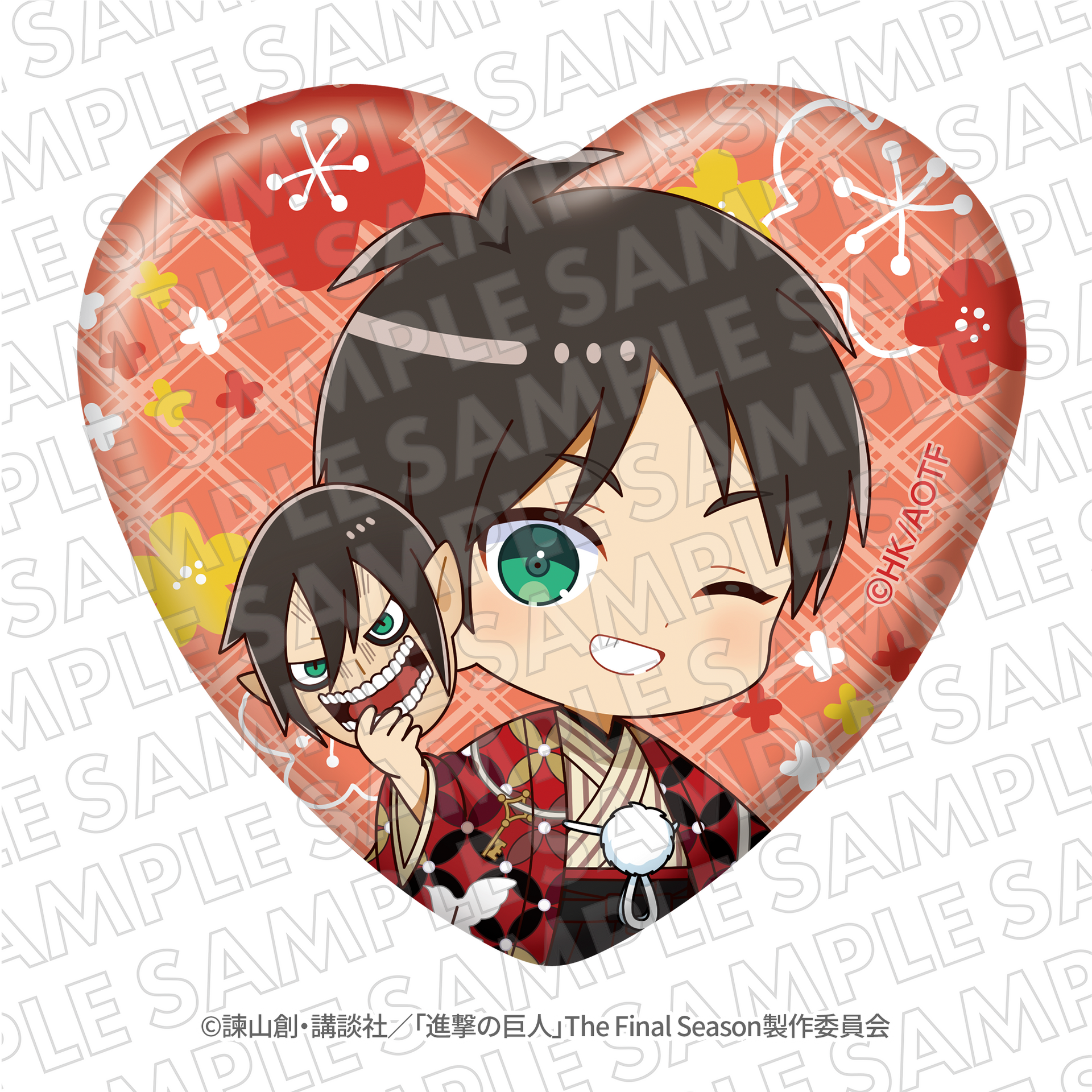 進撃の巨人』VASARAコラボ ミニキャラホログラム缶バッジ エレン 進撃の巨人』VASARAコラボ ミニキャラホログラム缶バッジ エレン