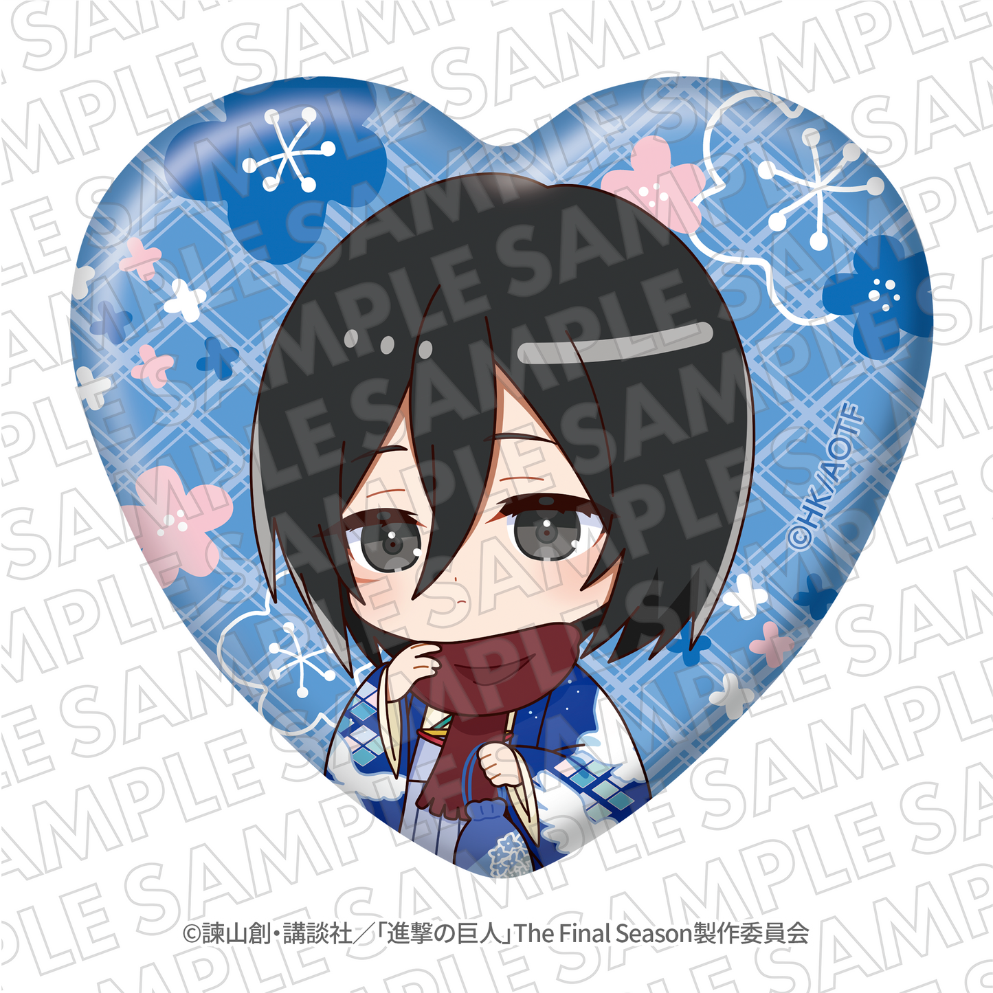 進撃の巨人 ミカサ MAPPA 原画 オーロラ缶バッジ 進撃の巨人』VASARAコラボ ミニキャラホログラム缶バッジ ミカサ