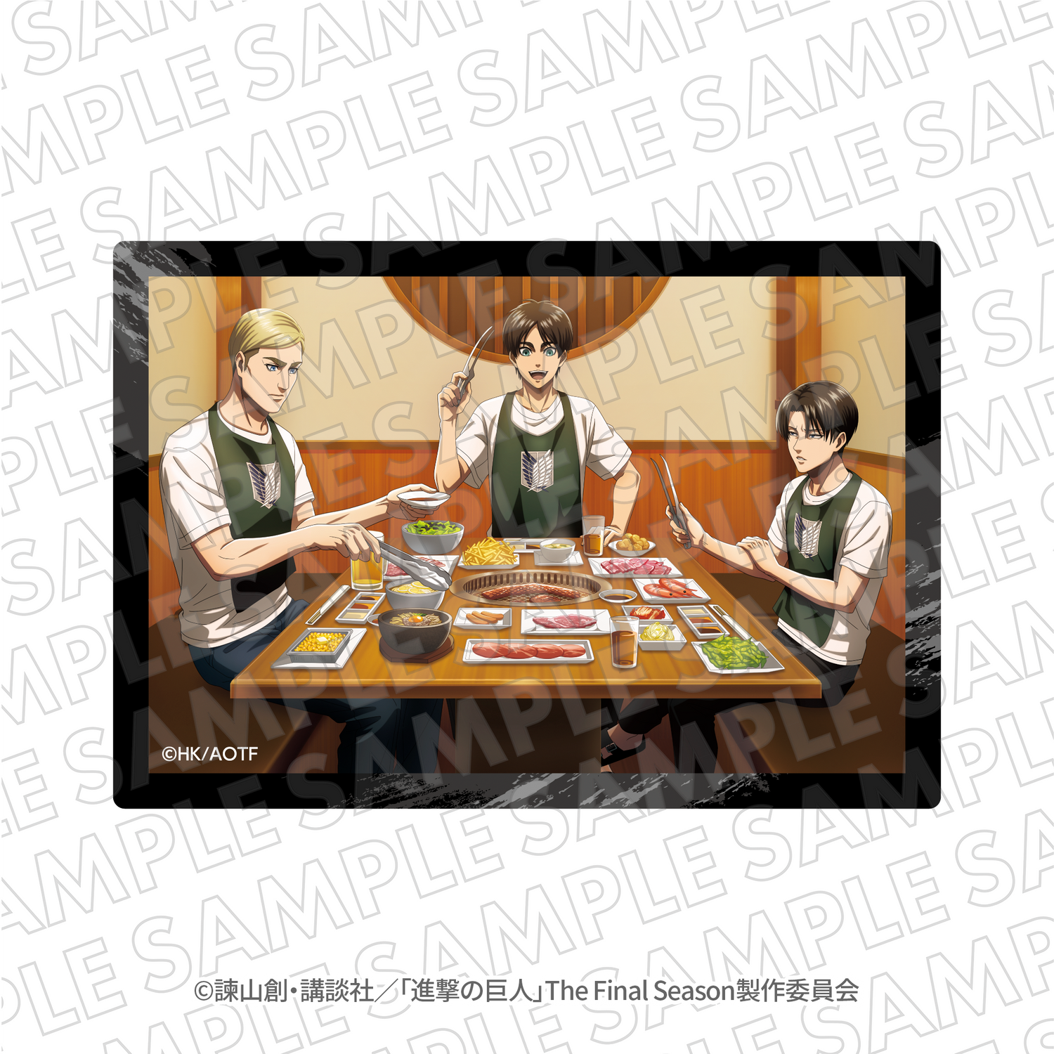 EC限定『進撃の巨人』じゅうじゅうカルビコラボ　トレーディングダイカットステッカー（セット全7種）